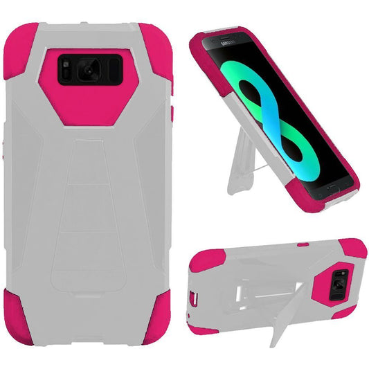 GSA Hexagon Hybrid Case For Samsung Galaxy S8 Plus - White/Hot Pink