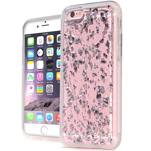 GSA Deluxe Chrome Flake Candy Case For iPhone 8 Plus/7 Plus - Clear/Silver
