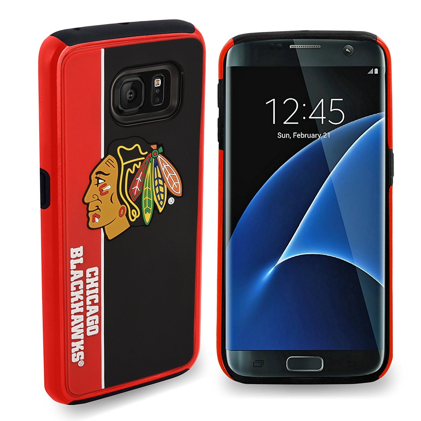 FOCO NHL Chicago Blackhawks Dual Hybrid Bold Case for Samsung Galaxy S8