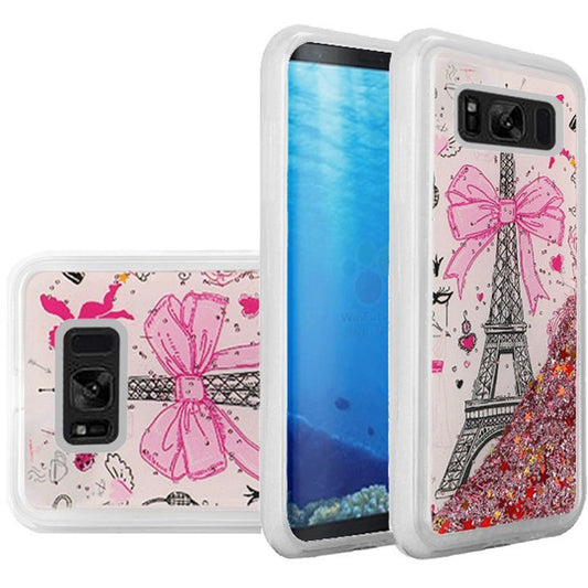 GSA Liquid Glitter Candy Eiffel Tower Case For Samsung Galaxy S8 G950 Pink