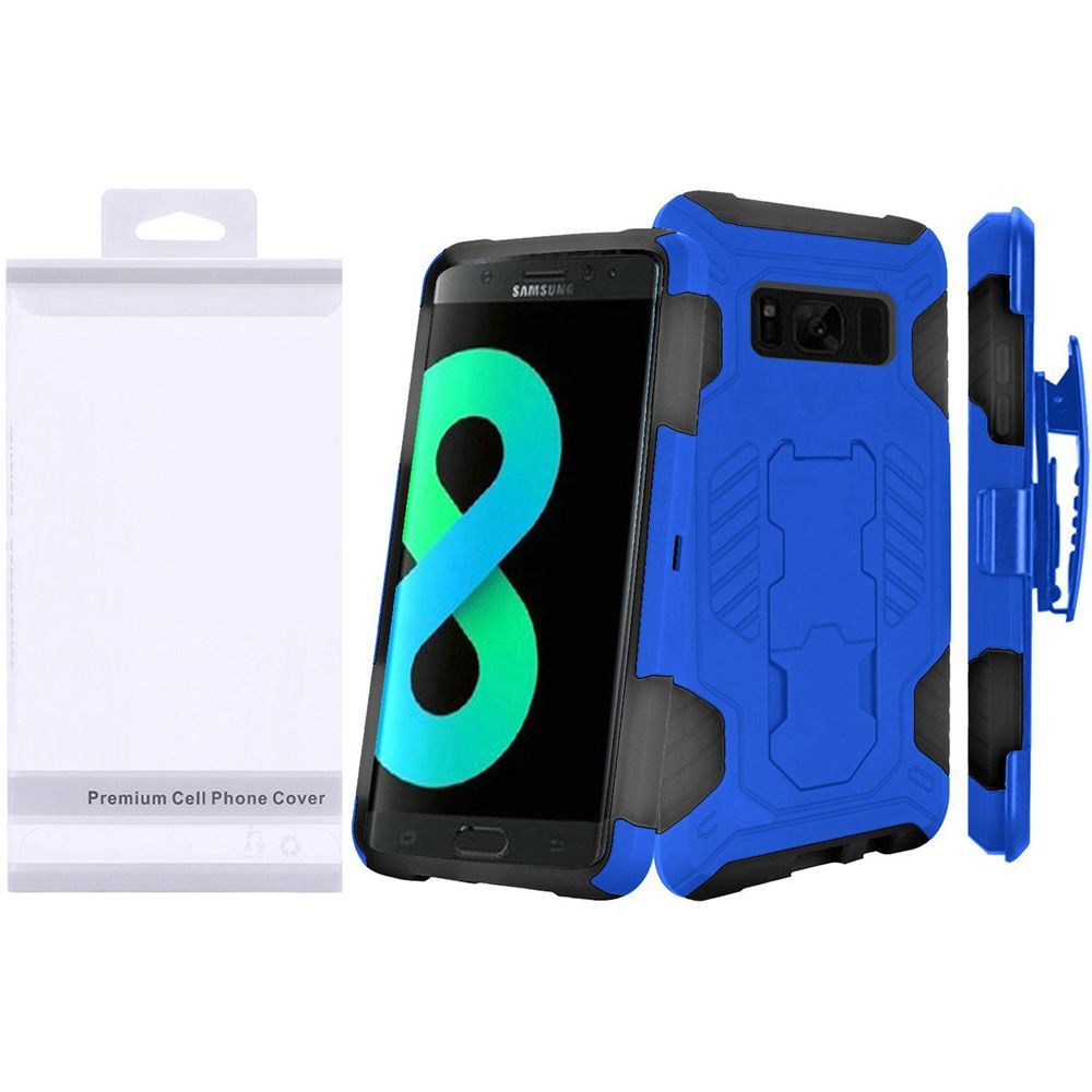 GSA Supercoil Hybrid Case w/Holster For Samsung Galaxy S8 Plus Blue Black