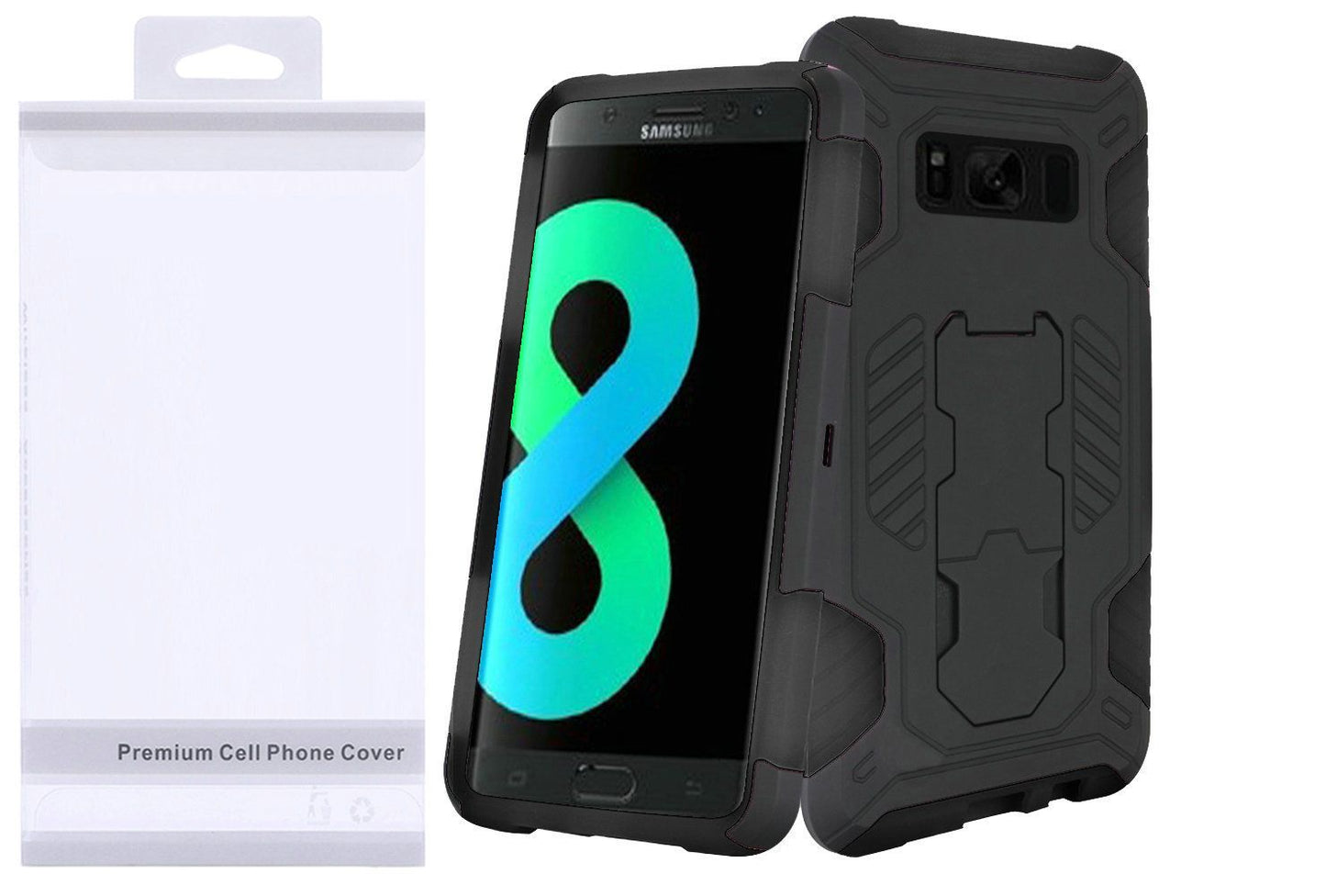 GSA Supercoil Hybrid Kickstand Case For Samsung Galaxy S8 Plus - Black
