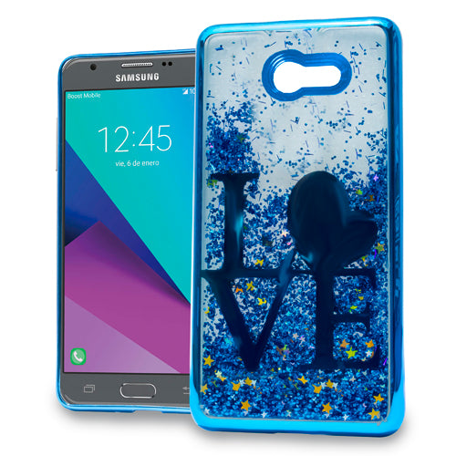 GSA Liquid Glitter Love Case For Samsung Galaxy J3 (2017), J327 - Blue