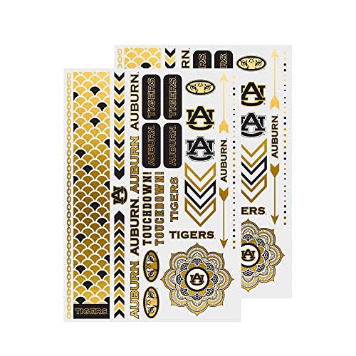 LittleEarth NCAA Auburn Tigers Temporary Foil Tattoos Two Sheets