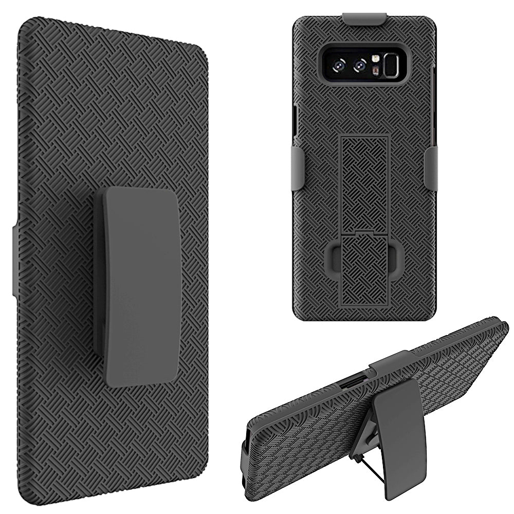 GSA Dual Hybrid Rubber Holster Case For Samsung Galaxy Note 8 - Black