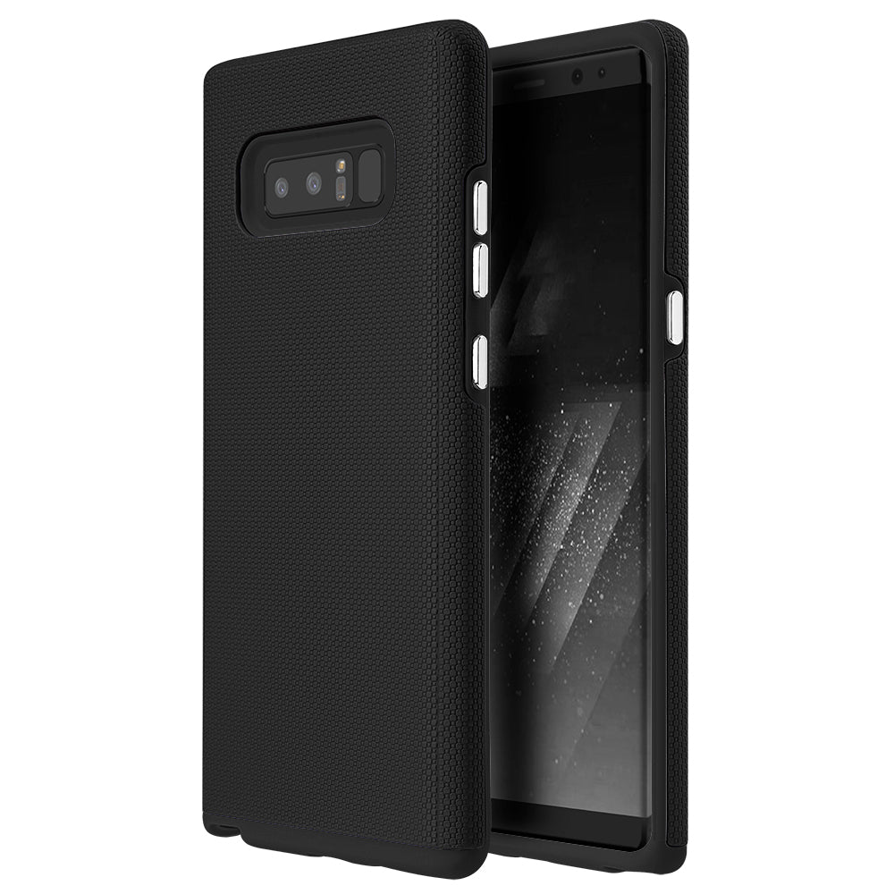 DW Dual Layer Protection Hybrid Rubber Case for Samsung Galaxy Note 8, Black