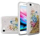 GSA Liquid Glitter Colorful Flower Hybrid Case For iPhone SE(2020)/8/7 - Clear