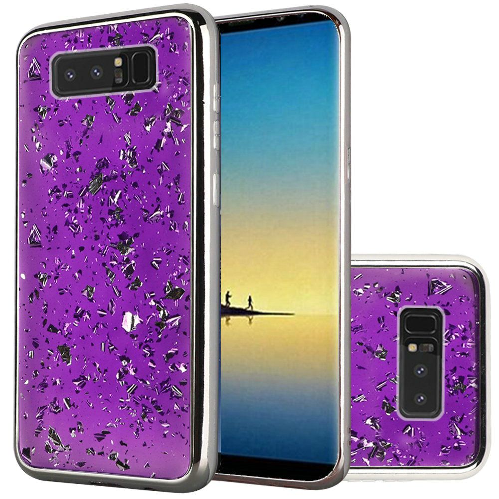 GSA Candy Silver Flakes Case for Samsung Note 8 Dark Purple