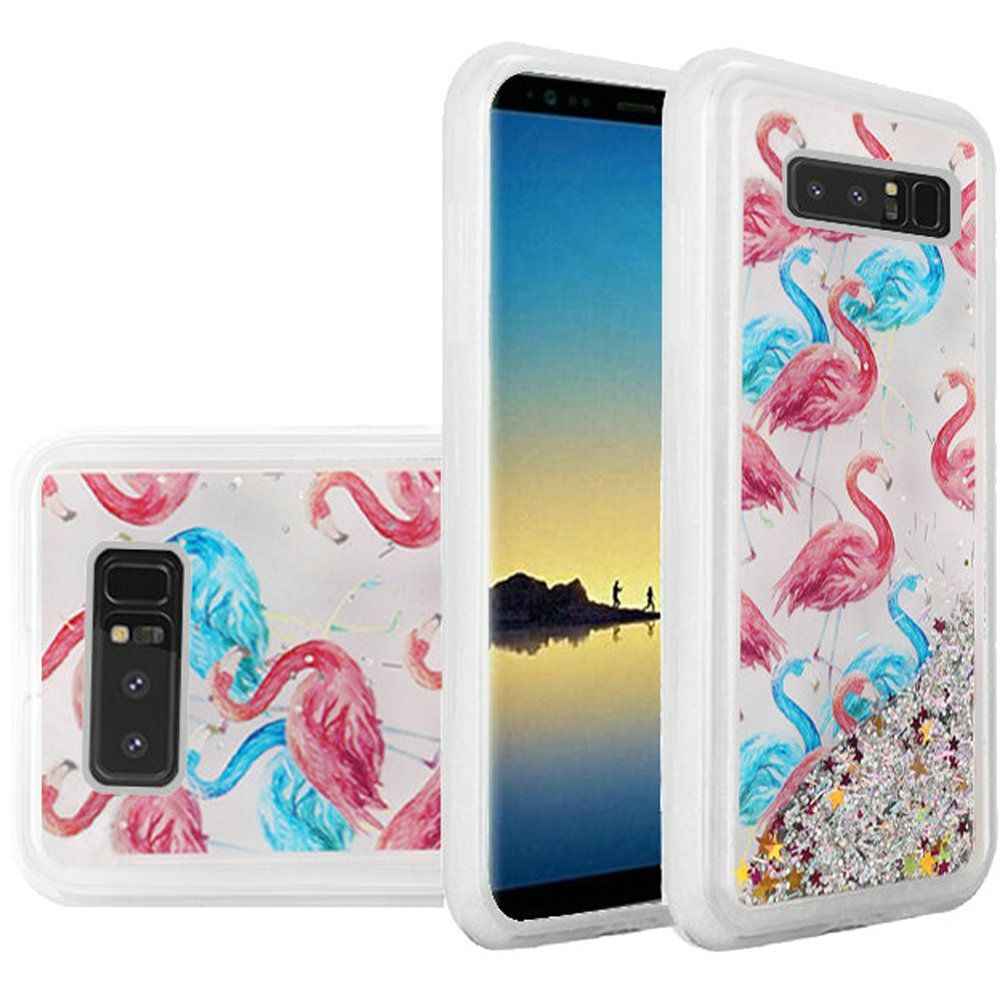 GSA Liquid Quicksand Glitter Case for Samsung Galaxy Note 8 Flamingo