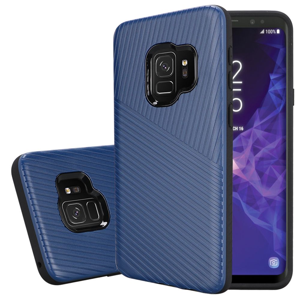 GSA Slim Embossed Textured Case for Samsung S9 - Blue/Black