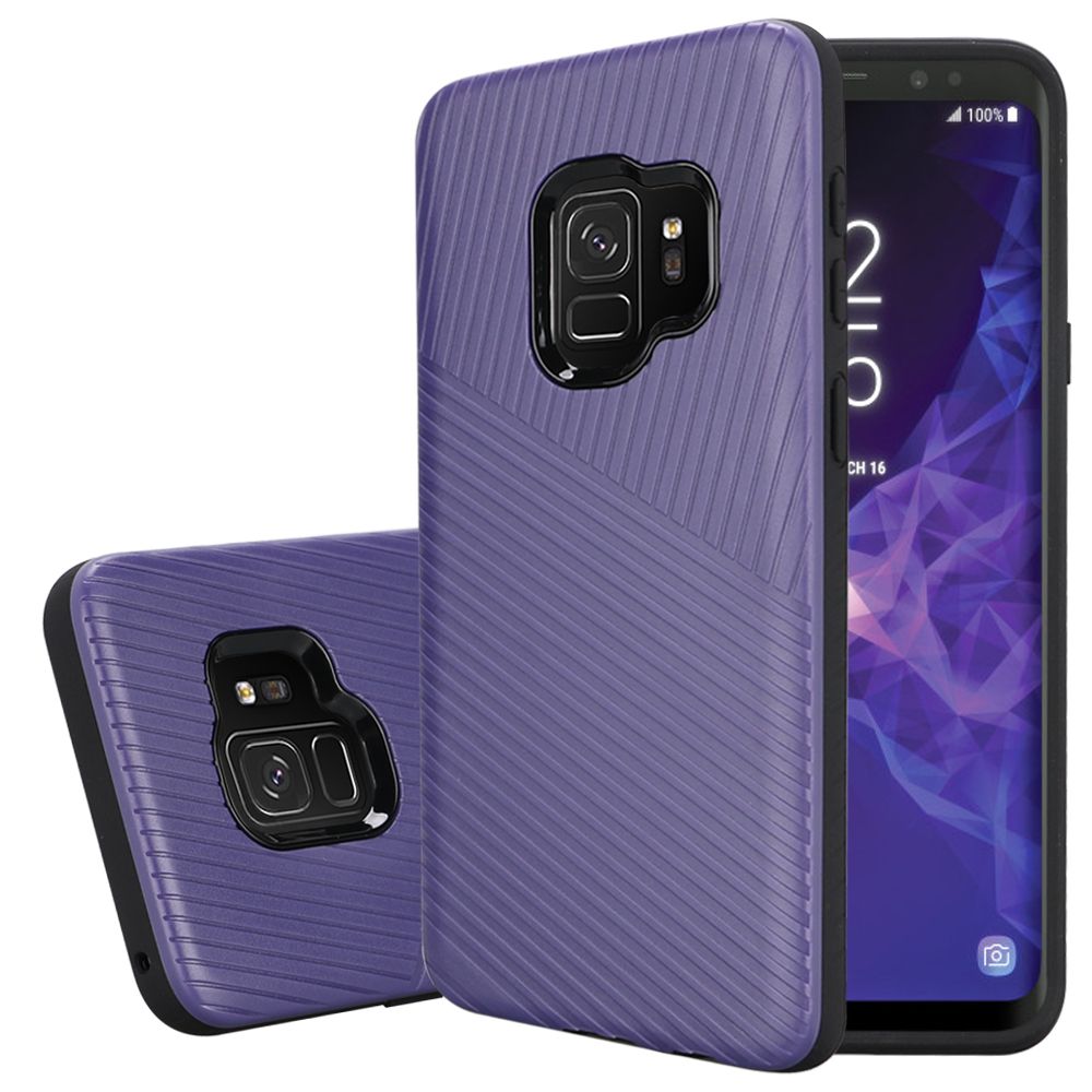 GSA Slim Embossed Textured Case for Samsung S9 - Purple/Black