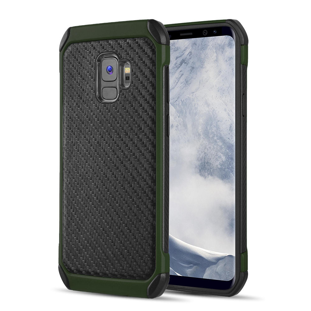 GSA Tough Carbon Fiber Hybrid Case for Samsung S9 Black, Army Green