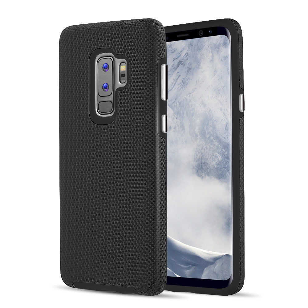 GSA Anti-Slip Grippy Hybrid Case for Samsung Galaxy S9 Plus - Black