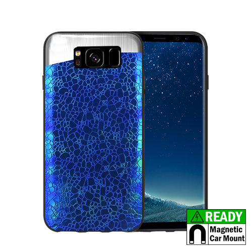 GSA Blade Hybrid Case For Samsung Galaxy S8 Plus - Neon Blue & Silver