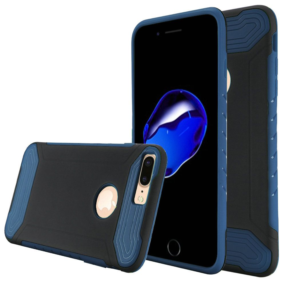 GSA Slim Armor Dual Hybrid Case For iPhone 8 Plus, 7 Plus (5.5") Black Blue