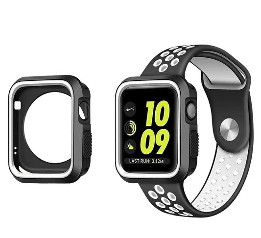 GSA Hybrid Case & Band For iWatch S 3/2 (38MM) - Black/White