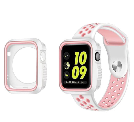GSA Hybrid Case & Band For iWatch S 3/2 (38MM) - White/Pink