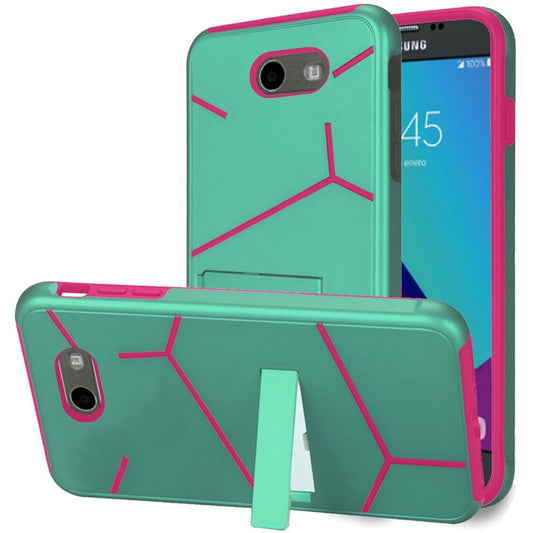 GSa Helix Hybrid Case For Samsung Galaxy J3 (2017), J327 Teal, Hot Pink