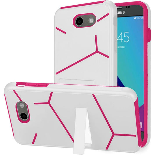 GSA Helix Hybrid Case For Samsung Galaxy J3 (2017), J327, White, Hot Pink