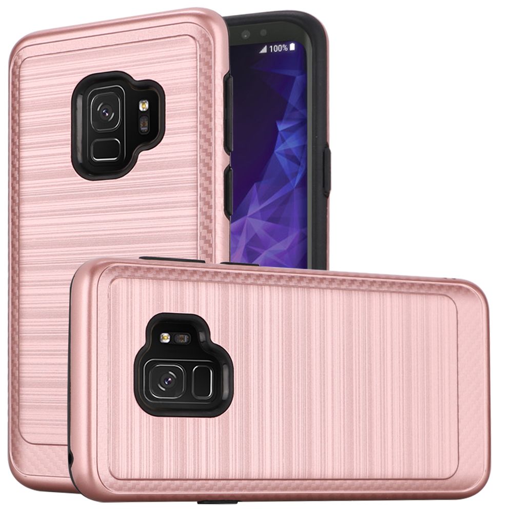 GSA Brushed Case with Edge Design for Samsung Galaxy S9 - Rose Gold