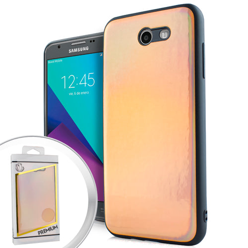 GSA Iridescent Candy Bumper Case Rose Gold For Samsung Galaxy J3 (2017), J327 Galaxy Express Prime, Galaxy Amp Prime 2, J3 Emerge & Galaxy J3 Prime