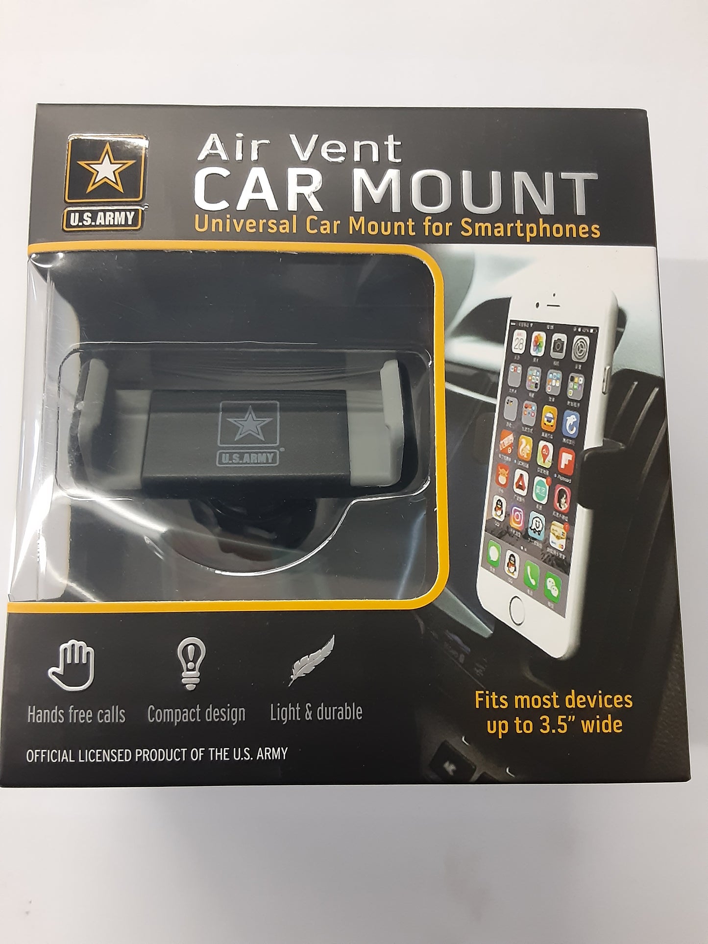 US Army Licensed Air Vent Car Mount Cell Phone Holder
