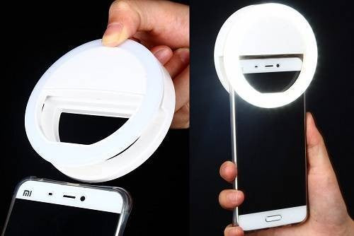 New Soft Light Cell Phone Selfie Ring Light w/3 Settings White Rechargeable