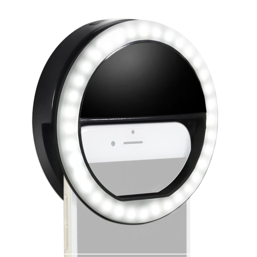 GSA New Soft Light Cell Phone Selfie Ring Light w/ 3 Settings Black
