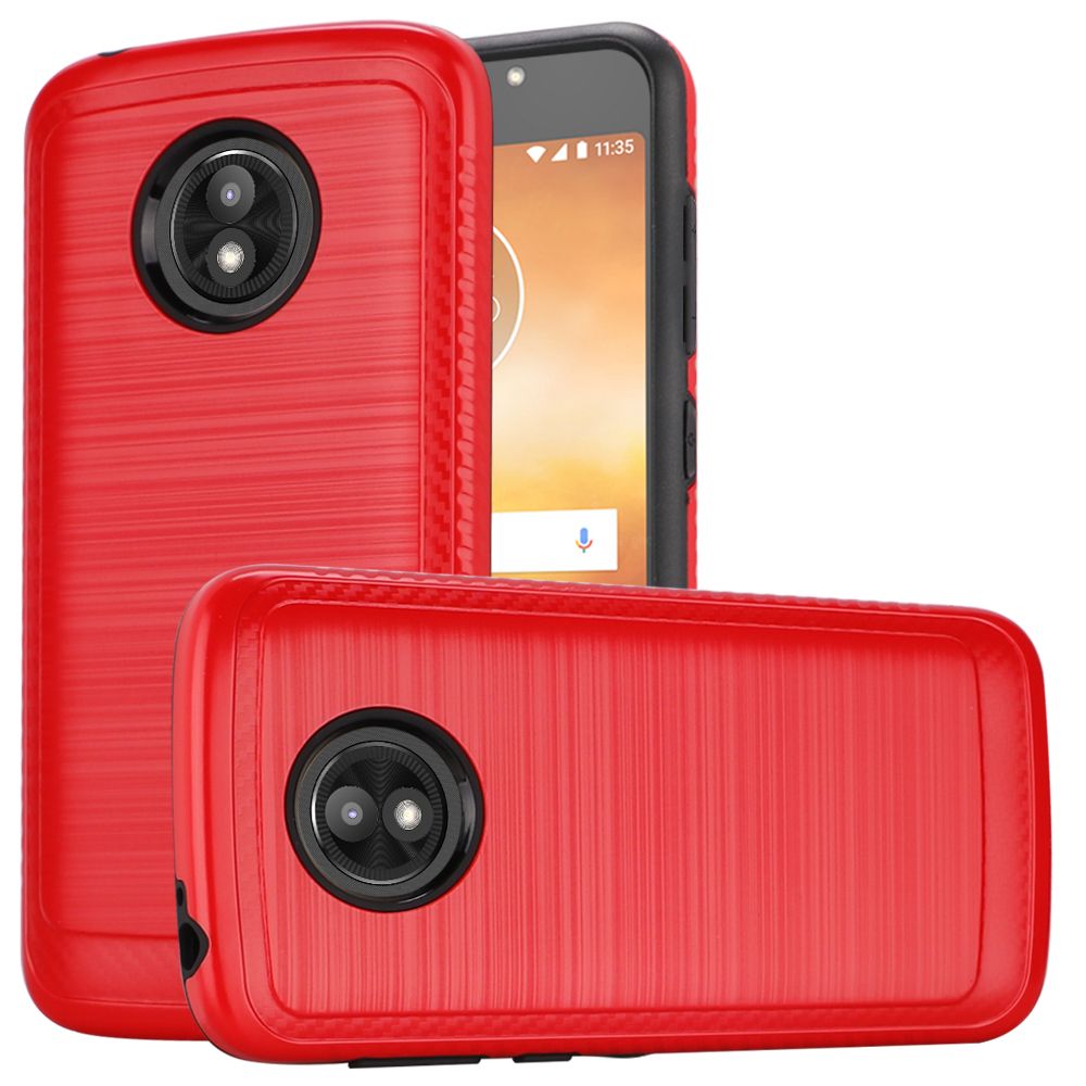 GSA Brushed Hybrid Case For Motorola Moto E5 Play/E5 Cruise - Red