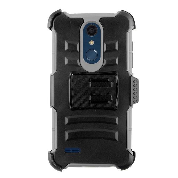 GSA Hybrid Holster Gray Black for LG K30, K10 2018 Phoenix Plus, Harmony2