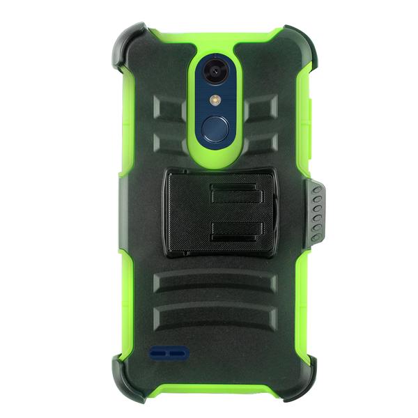 GSA Hybrid Armor Case with Stand/Belt Clip Holster LG K30 LM-X410, Phoenix Plus, Xpression Plus, Harmony2, Premier Pro LTE Green