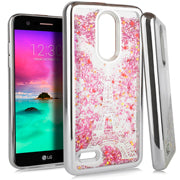 GSA Liquid Glitter Eiffel Tower Candy Case For LG Stylo 4 - Silver