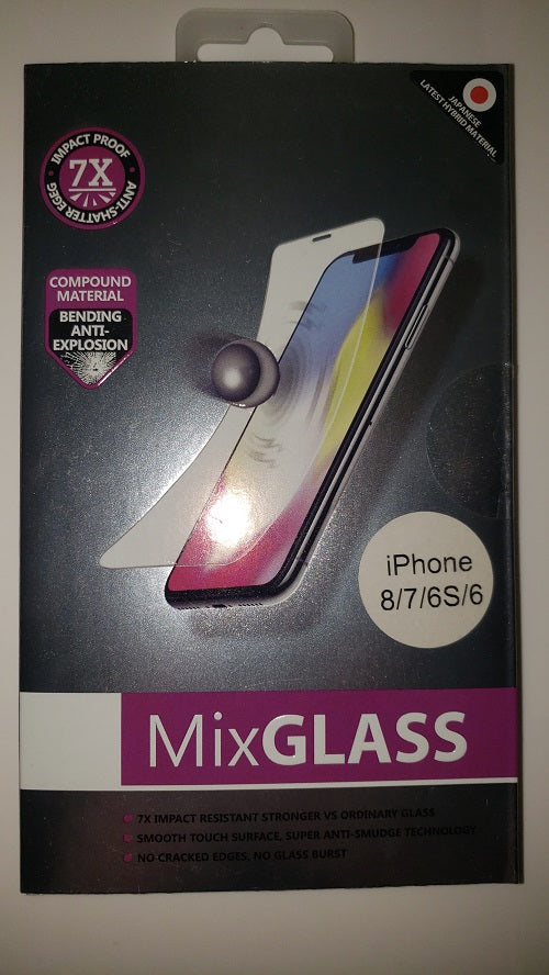 GSA MixGLASS Tempered Glass Hybrid For iPhone SE (2020), (2022),8, 7 & 6s (4.7") Clear - QTY 2