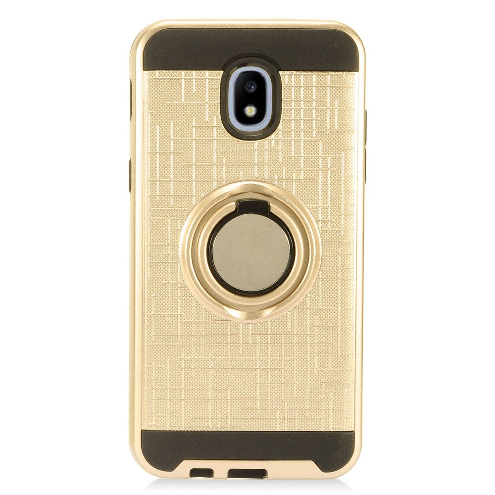 GSA Brushed Matte Ring Stand Hybrid Gold Case For Samsung Galaxy J3 2018, J337 J3 Star, J3 Achieve, Express Prime 3