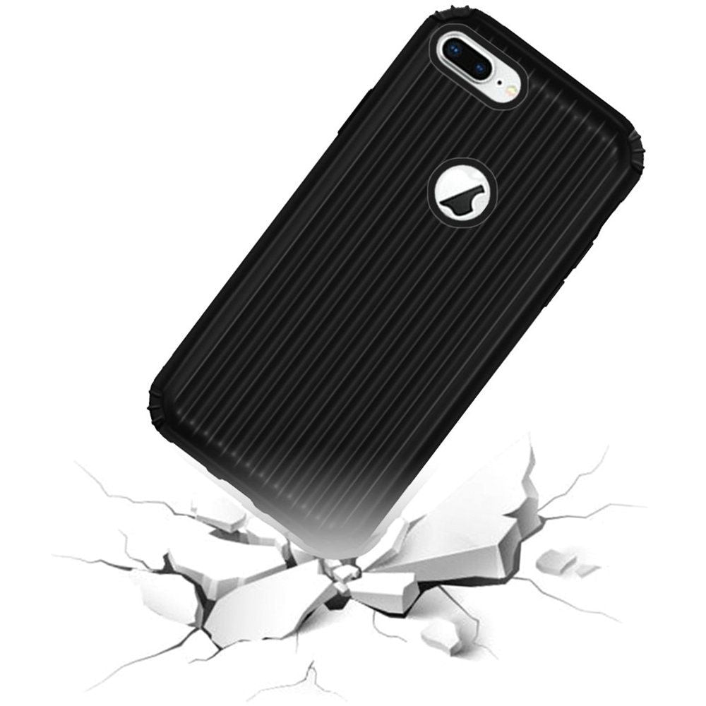 GSA Slim Carry On Tough Hybrid Case For iPhone 8 Plus/7 Plus/6 Plus - Black