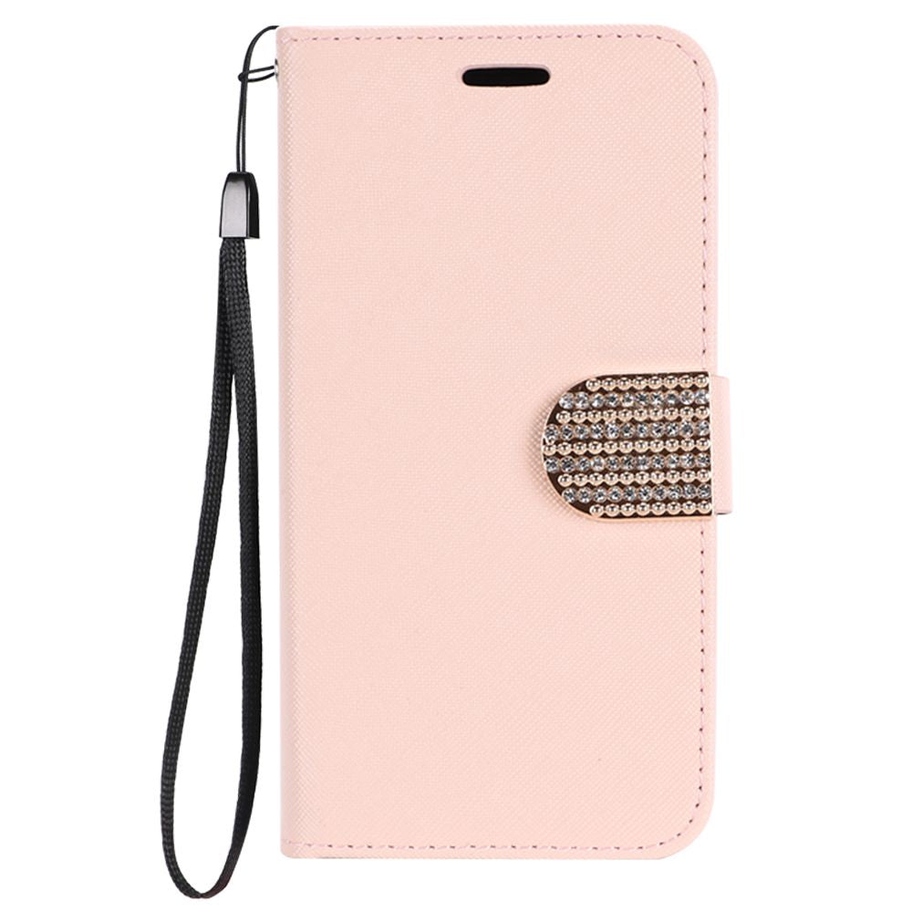 GSA Dimond Belt Wallet Case For Samsung Galaxy S8 Plus - Rose Gold