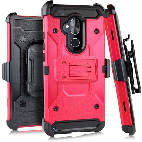GSA Heavy Duty Tactical Combo Holster Case for Alcatel 7 Folio Red/Black