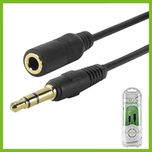 Cellet 6 Ft. Gold Plated 3.5mm Audio Extension Cable for Car Stereo - Black