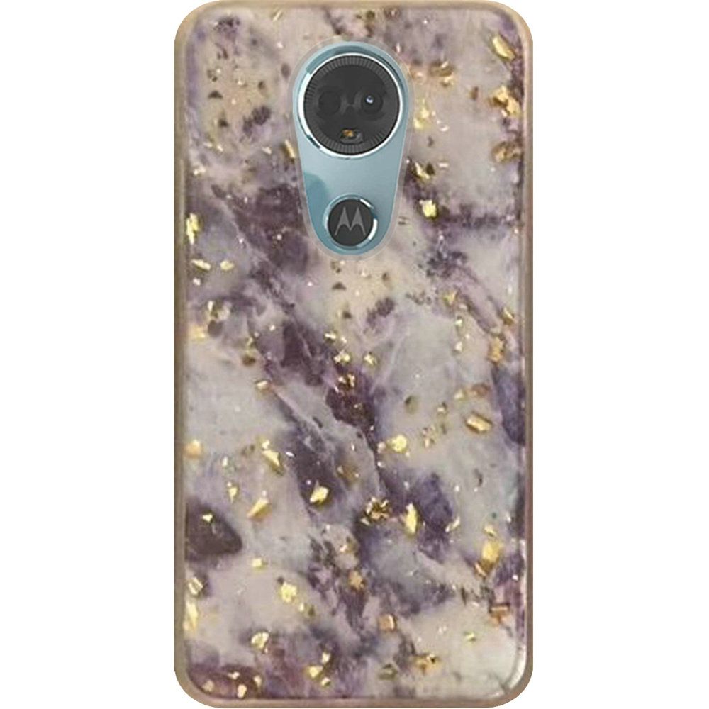 GSA Marble Glitter Case For Motorola Moto E5 Supra E5 Plus Purple