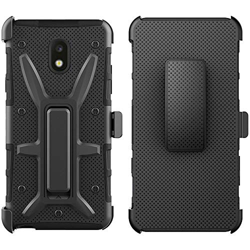 GSA Ultimate Rugged Kickstand Case w/Holster For Samsung Galaxy J3 (2018) -Black