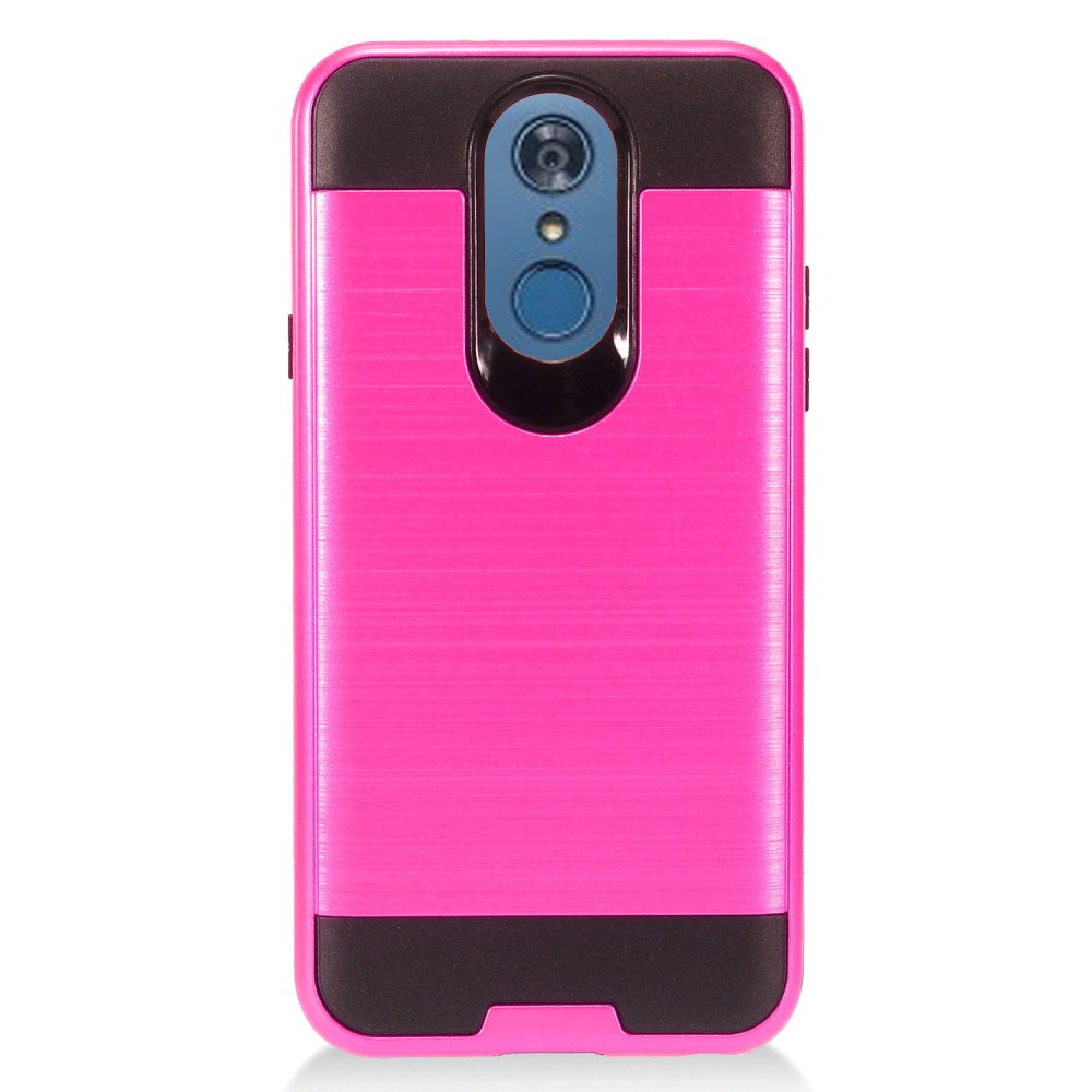 GSA Brushed Hybrid Case for LG Q7/Q7 Plus - Hot Pink/Black