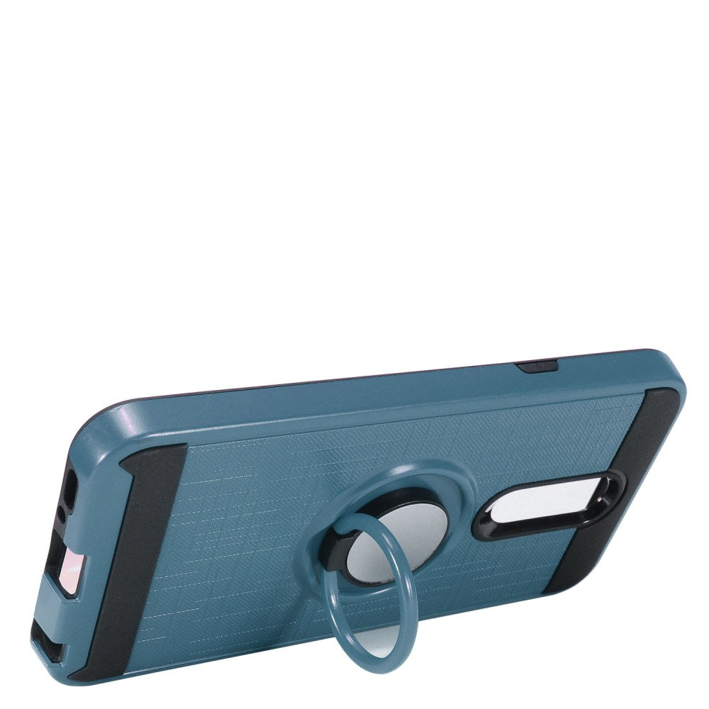 GSA Brushed Hybrid Case with Ring Stand for LG Q7, Q7 Plus Blue