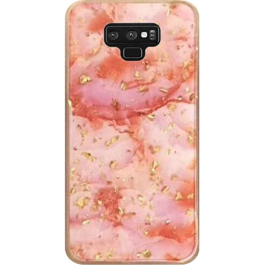 GSA Gold Flack Marble Case for Samsung Galaxy Note 9 - Pink/Coral