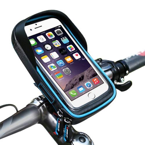 Wheel UP Nylon Cycling Waterproof Touch Screen Navigation Stand Bag for Smart Phones - Black/Blue