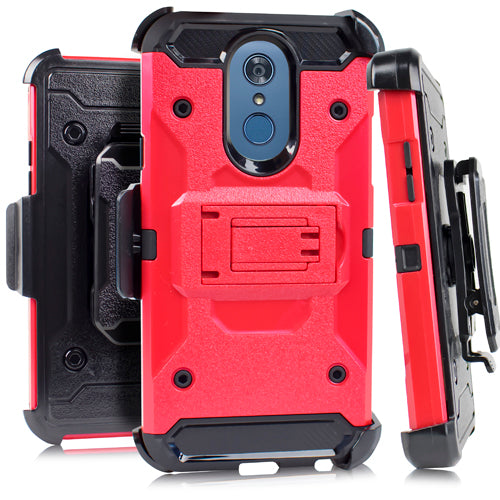 GSA Heavy Duty Rugged Holster For LG Q7 Plus Q7 Red Black