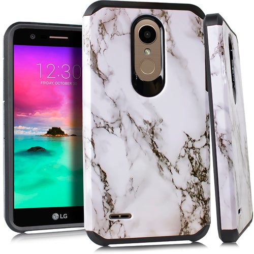 GSA Astronaut Marble Hybrid Case For LG K10 (2018) & K30 - White