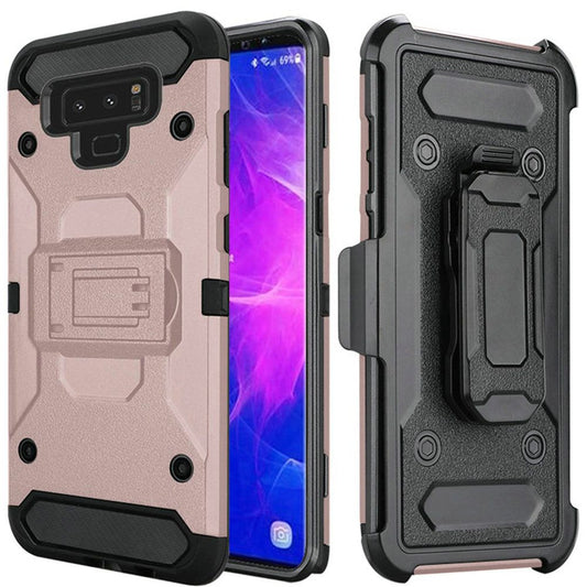 GSA Rugged Holster Clip Case for Samsung Galaxy Note 9 - Rose Gold/Black