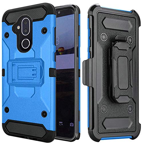 GSA Robust Rugged Holster Hybrid Case For Alcatel 7 Folio - Blue/Black