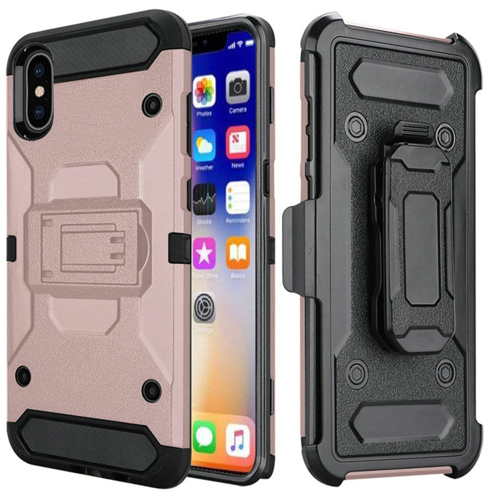 GSA Robust Rugged Holster Clip Case For Apple iPhone XR (6.1") - Rose Gold