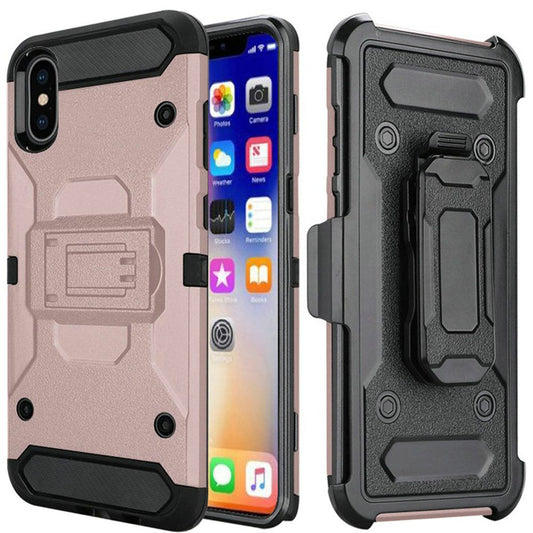 GSA Robust Rugged Holster Clip Case For Apple iPhone XR (6.1") - Rose Gold